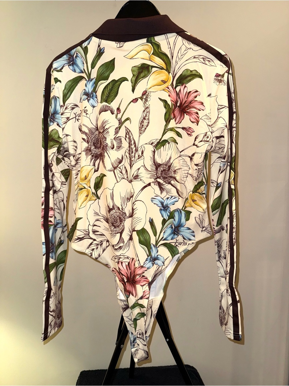 adidas x FARM Rio long-sleeve bodysuit in a colorful floral print, size L, NWT - Picture 5 of 6